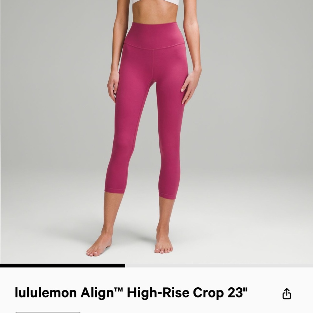 Lululemon align crop 23" HR washed mauve NWT size 4